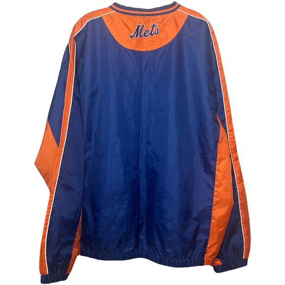 Vintage New York Mets Pullover Windbreaker Jacket XXL Blue & Orange Retro MLB - Picture 8 of 12